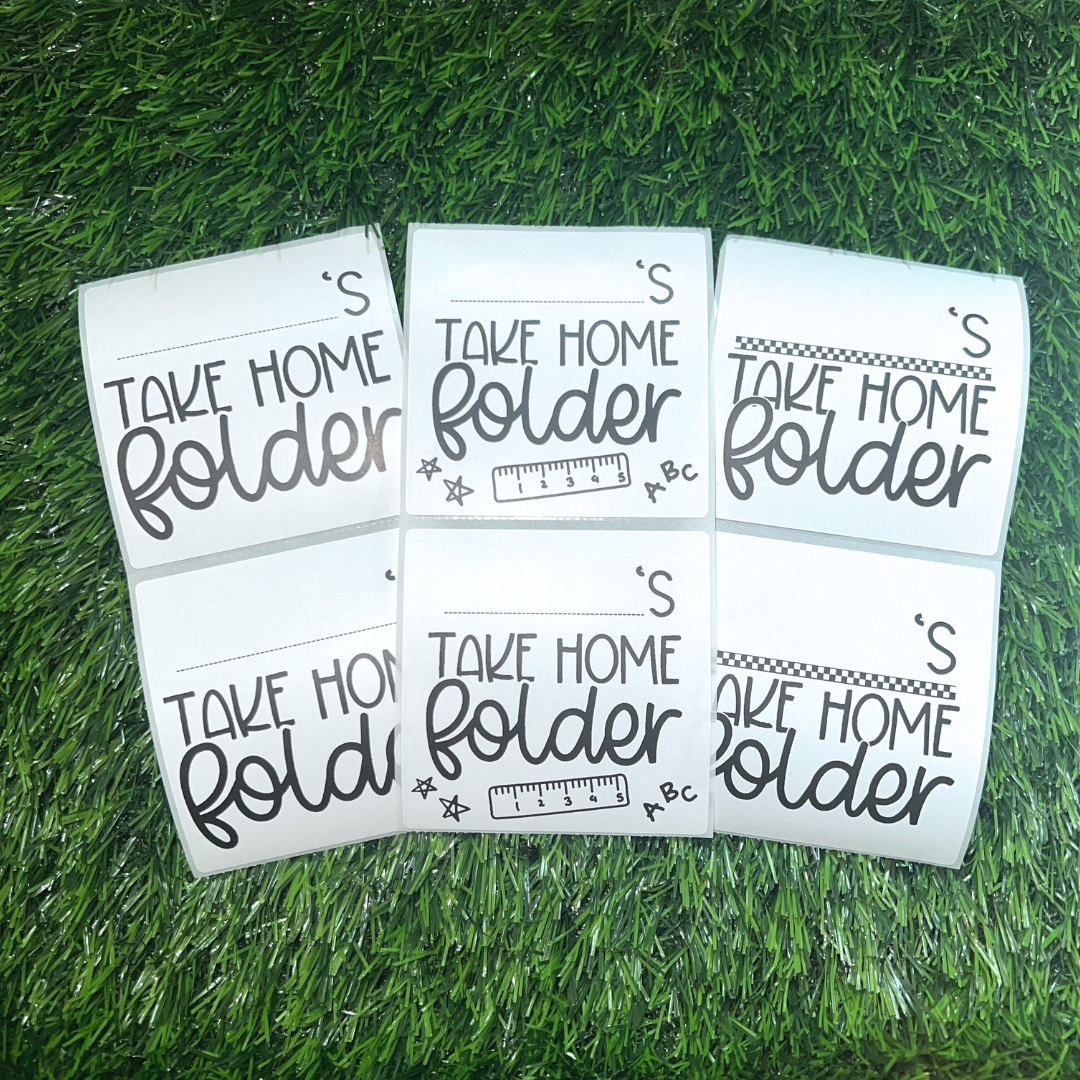 Student Homework Folder Labels 3" Thermal Printed Labels - Take Home Folder Stickers