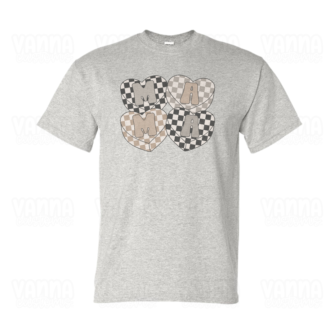 Checkered Mama Heart Shirt