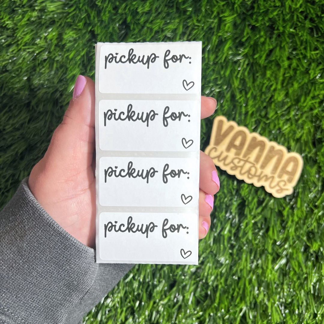 Pickup For - 2” x 1" Thermal Printed Stickers - Local Pickup Name Labels