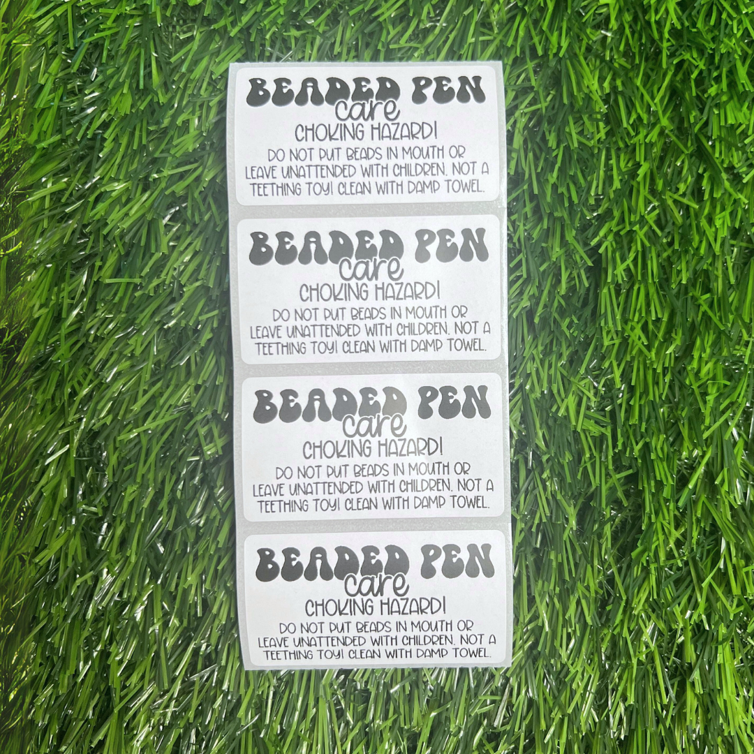 Beaded Pen Care - 2.25” x 1.25" Thermal Printed Stickers