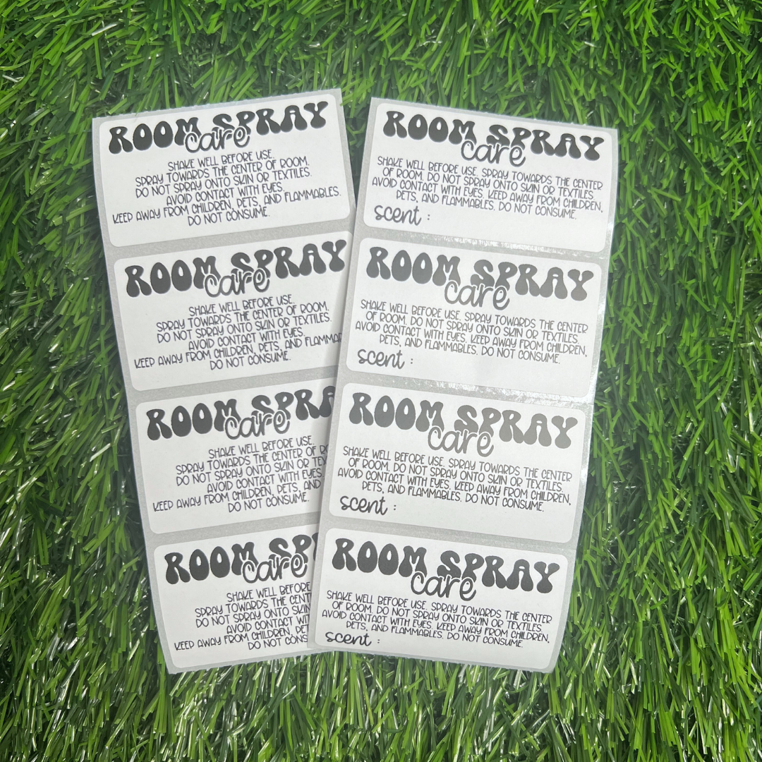 Room Spray Scent + Care - Thermal Printed Stickers