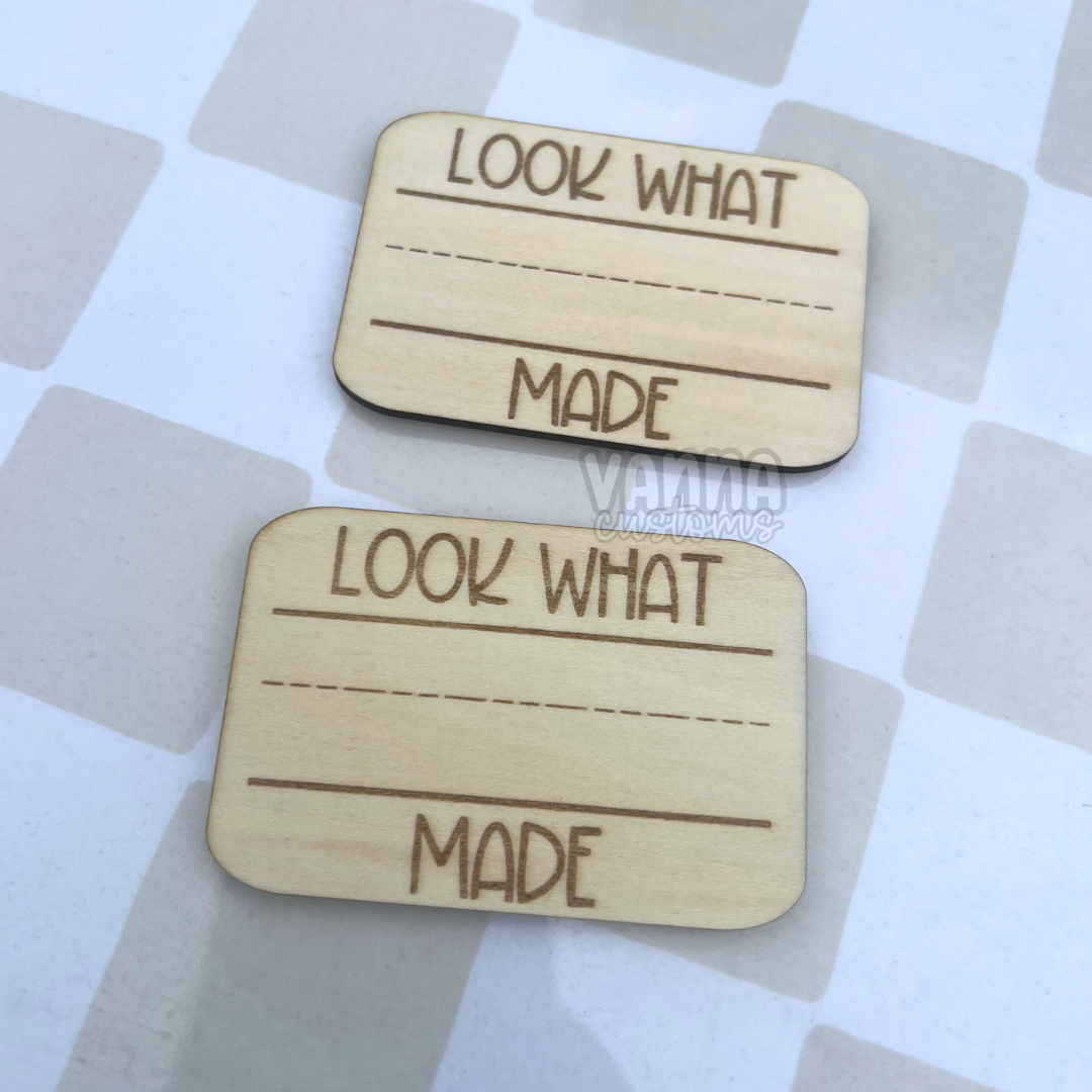 2 Pack Childrens Art Fridge Magnet - Look What My Kid Made Magnet - Childrens Art Keepsake