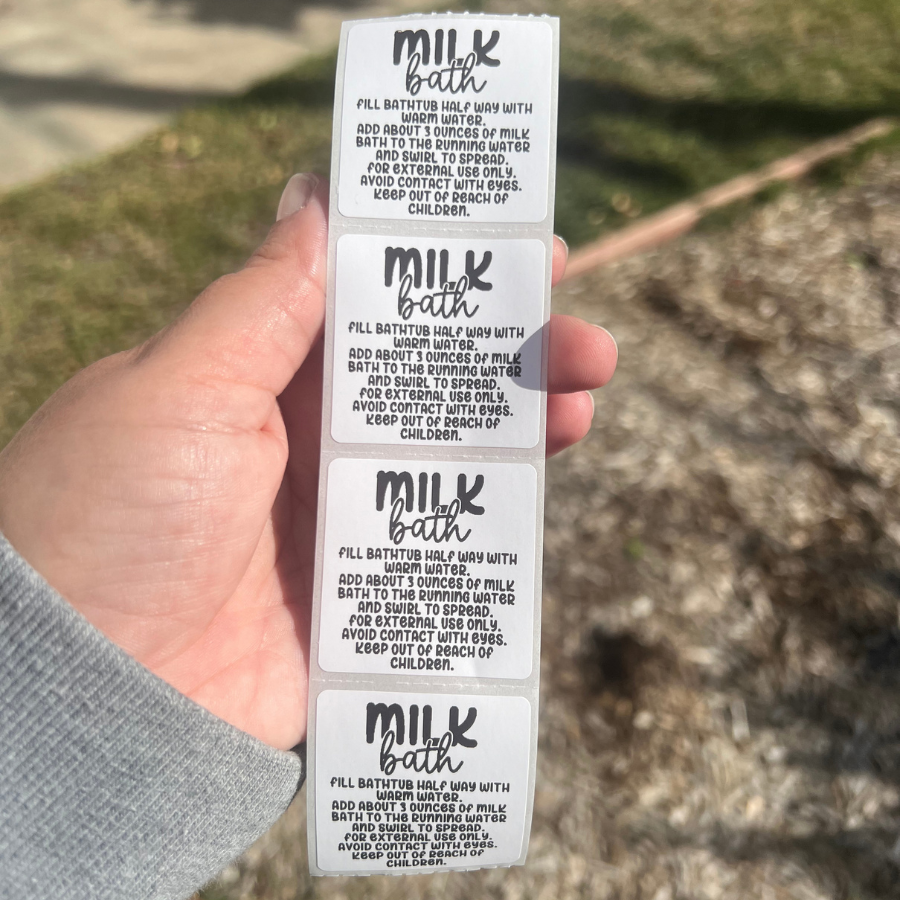 Milk Bath Care - 1.5” Thermal Printed Stickers