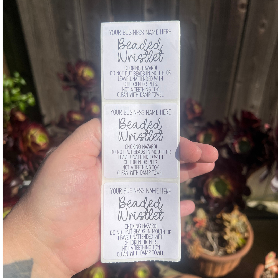 Custom Beaded Wristlet Care 2" Thermal Printed Stickers