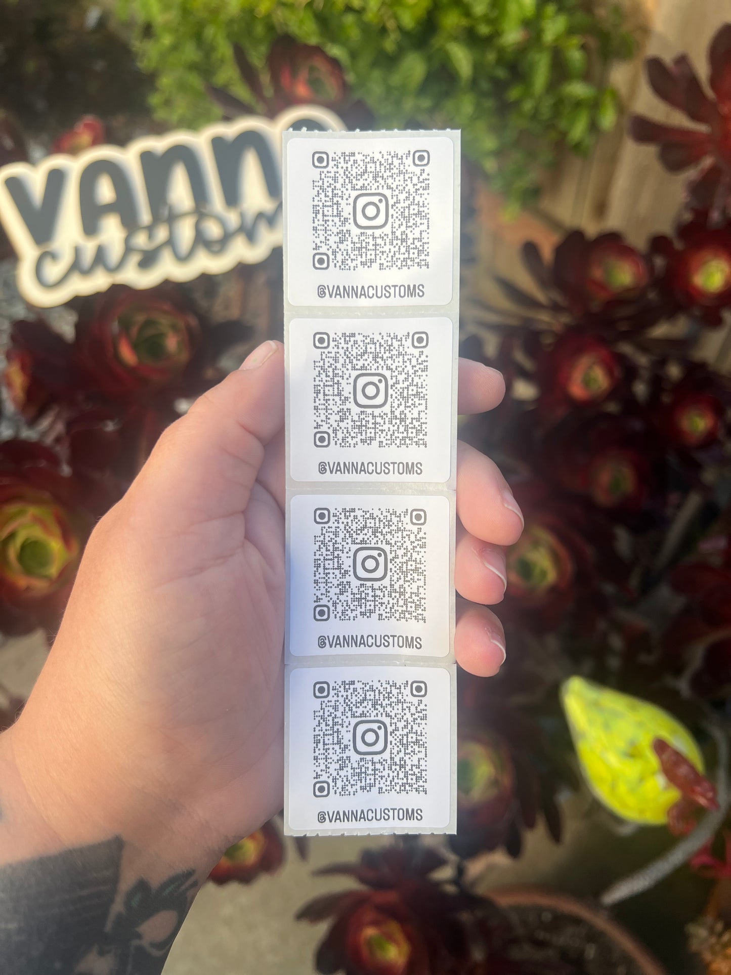 Instagram Social Media QR Code 1.5” Thermal Printed Stickers