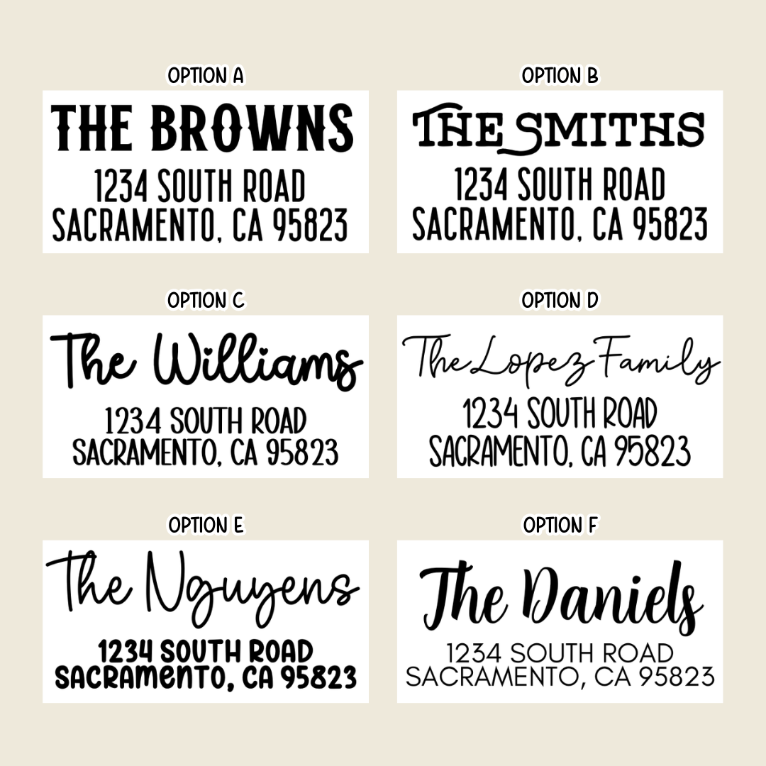 Family Name Address Labels - 2” x 1" Thermal Printed Stickers