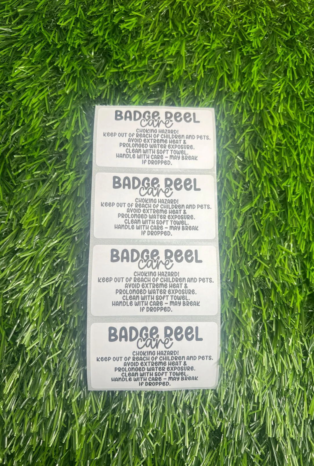 Badge Reel Care Labels - 2.25"x1.25" Thermal Printed Stickers