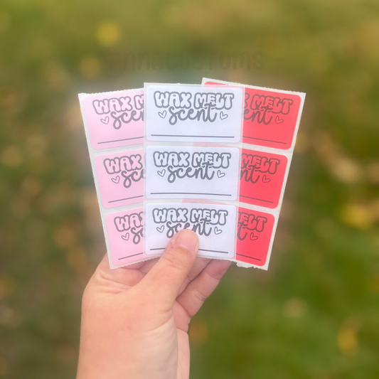 Wax Melt Scent Labels - 2.25"x1.25" Thermal Printed Stickers - Valentine's Day Themed - Hearts