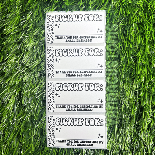 Pickup For - Business Thank You - 2.25” x 1.25" Thermal Printed Stickers - Groovy Leopard Print