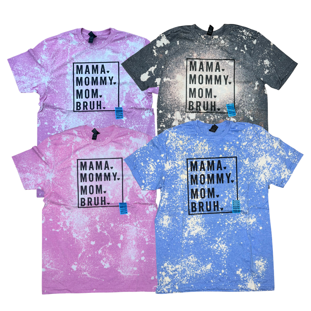 LAST CHANCE STYLES - Unisex Fit Bleached Tees - Mama - Sports - Spooky Styles