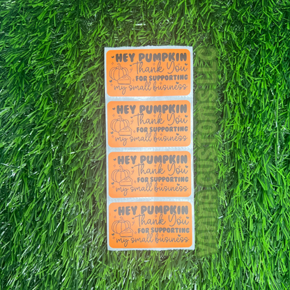 Hey Pumpkin Thank You - 2.25” x 1.25" Thermal Printed Stickers