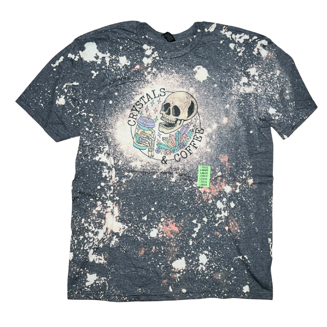 Crystals & Coffee Bleached Tee
