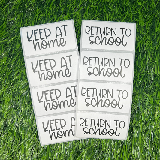 Student Homework Folder Labels - Keep At Home - Return To School - 2.25"x1.25" Thermal Printed Labels
