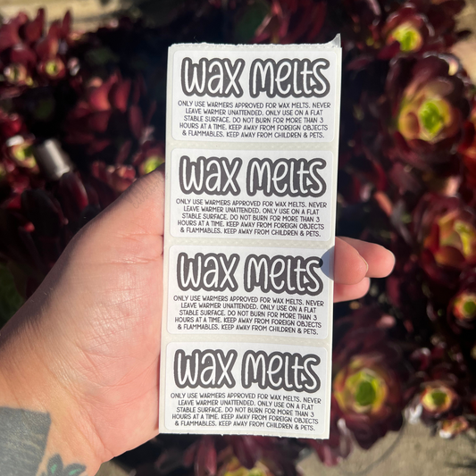 Wax Melts Care Labels - 2.25"x1.25" Thermal Printed Stickers