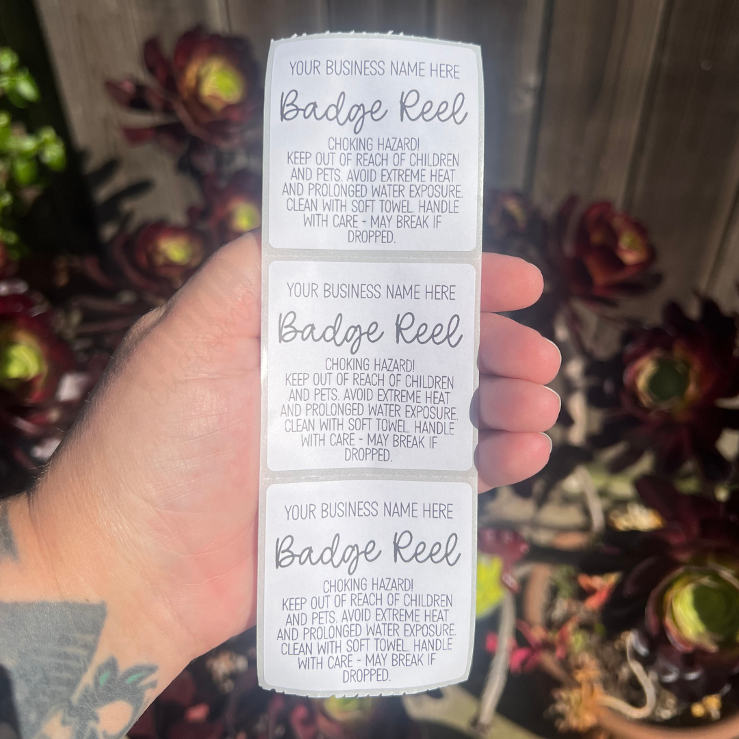 Custom Badge Reel Care 2" Thermal Printed Stickers