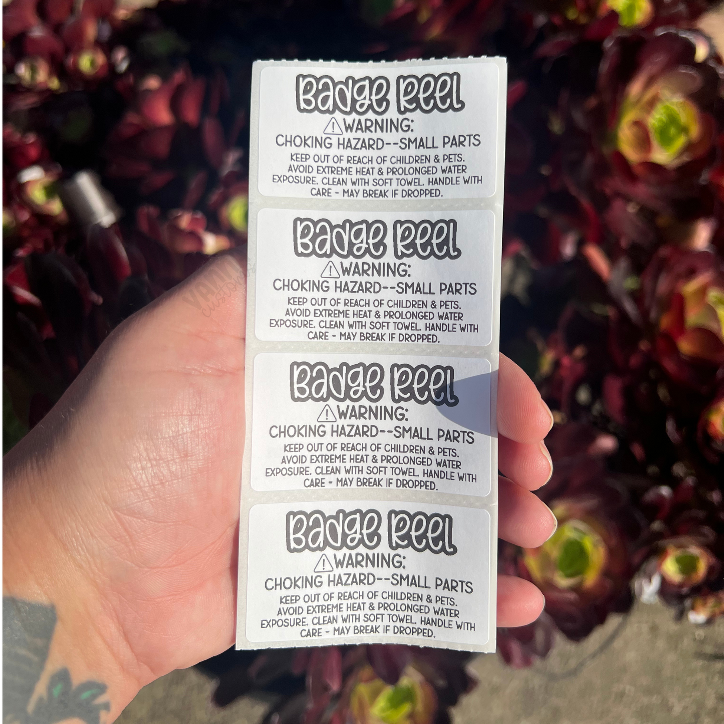 Badge Reel Care Labels - 2.25"x1.25" Thermal Printed Stickers