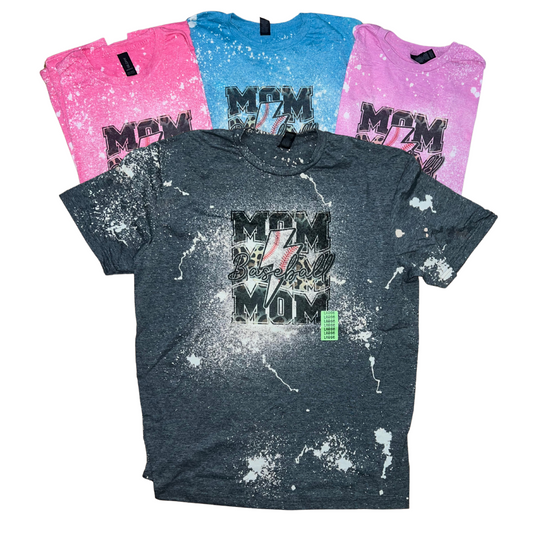 Baseball Mom Bleached Tee