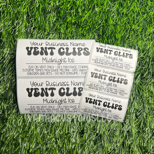 Custom Vent Clips Scent + Care  - Thermal Printed Stickers