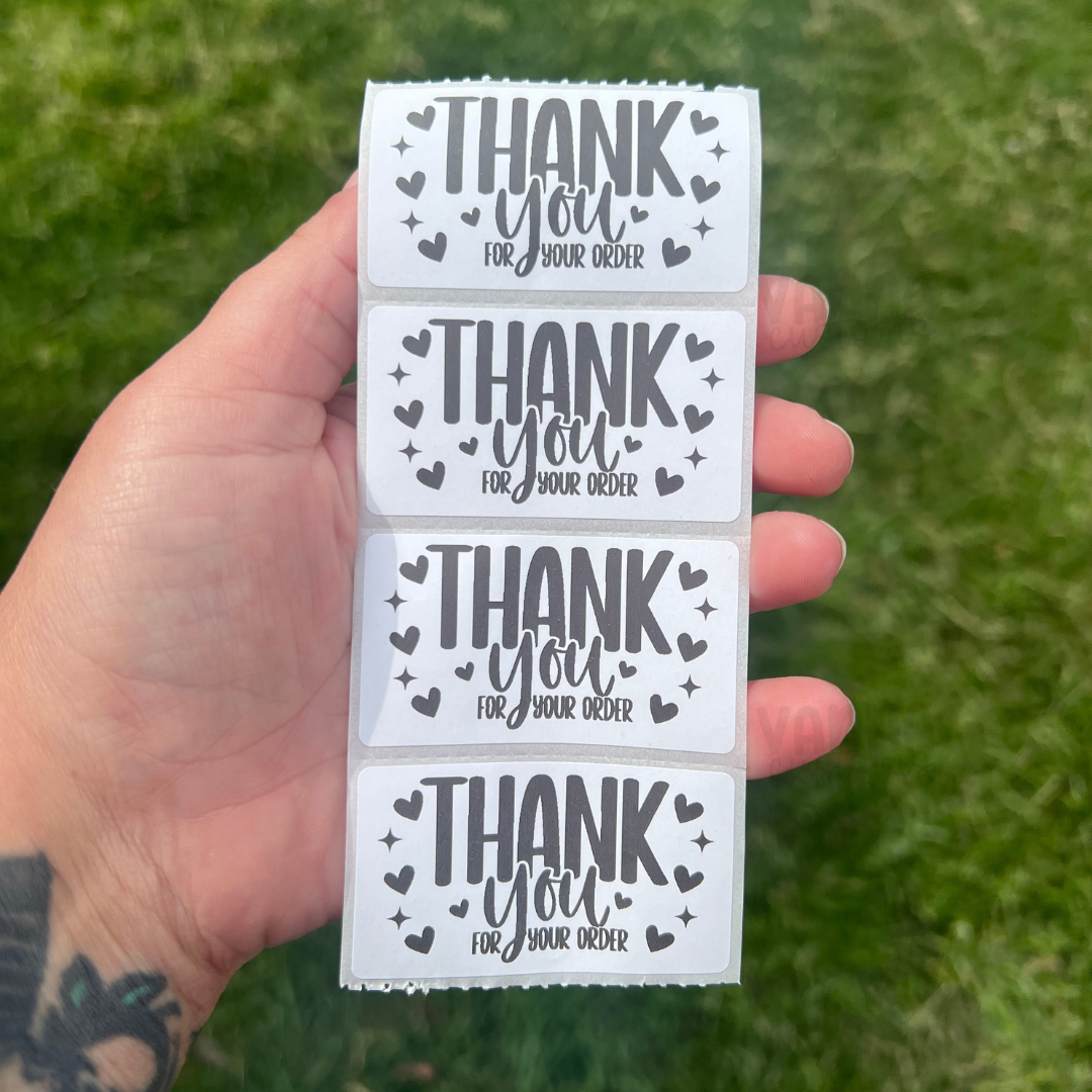 Thank You For Your Order - 2.25” x 1.25" Thermal Printed Stickers