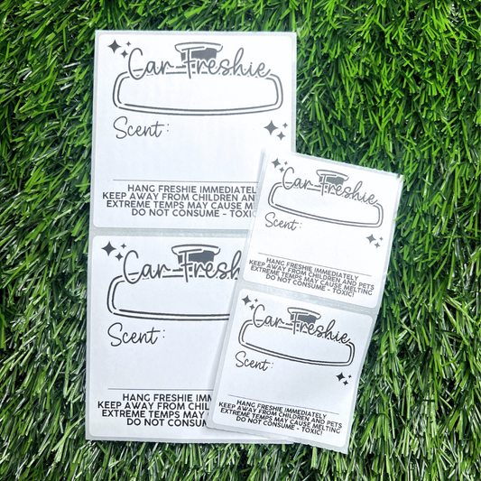 Car Freshie Scent + Care  - Thermal Printed Stickers