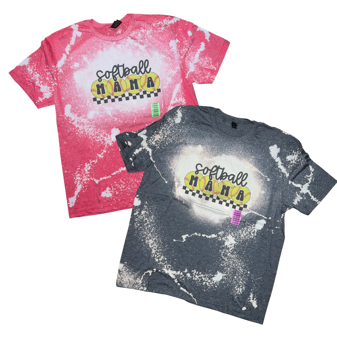 LAST CHANCE STYLES - Unisex Fit Bleached Tees - Mama - Sports - Spooky Styles