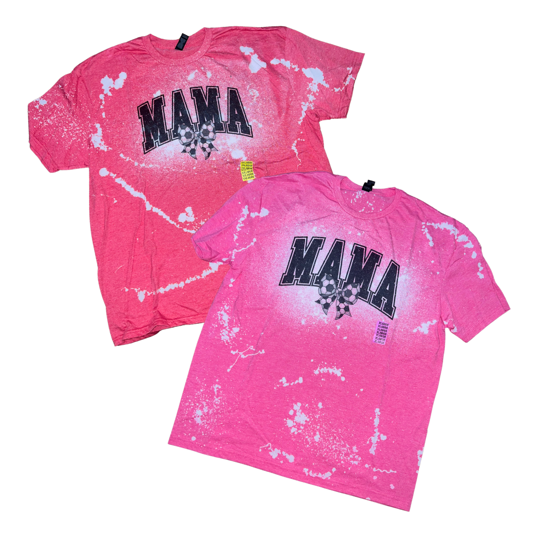 Soccer Mama Bow Bleached Tee