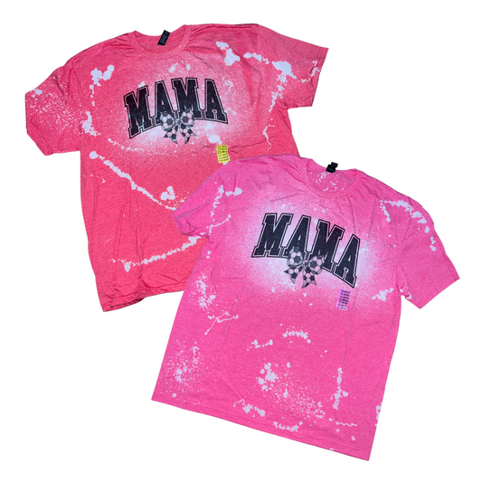 Soccer Mama Bow Bleached Tee