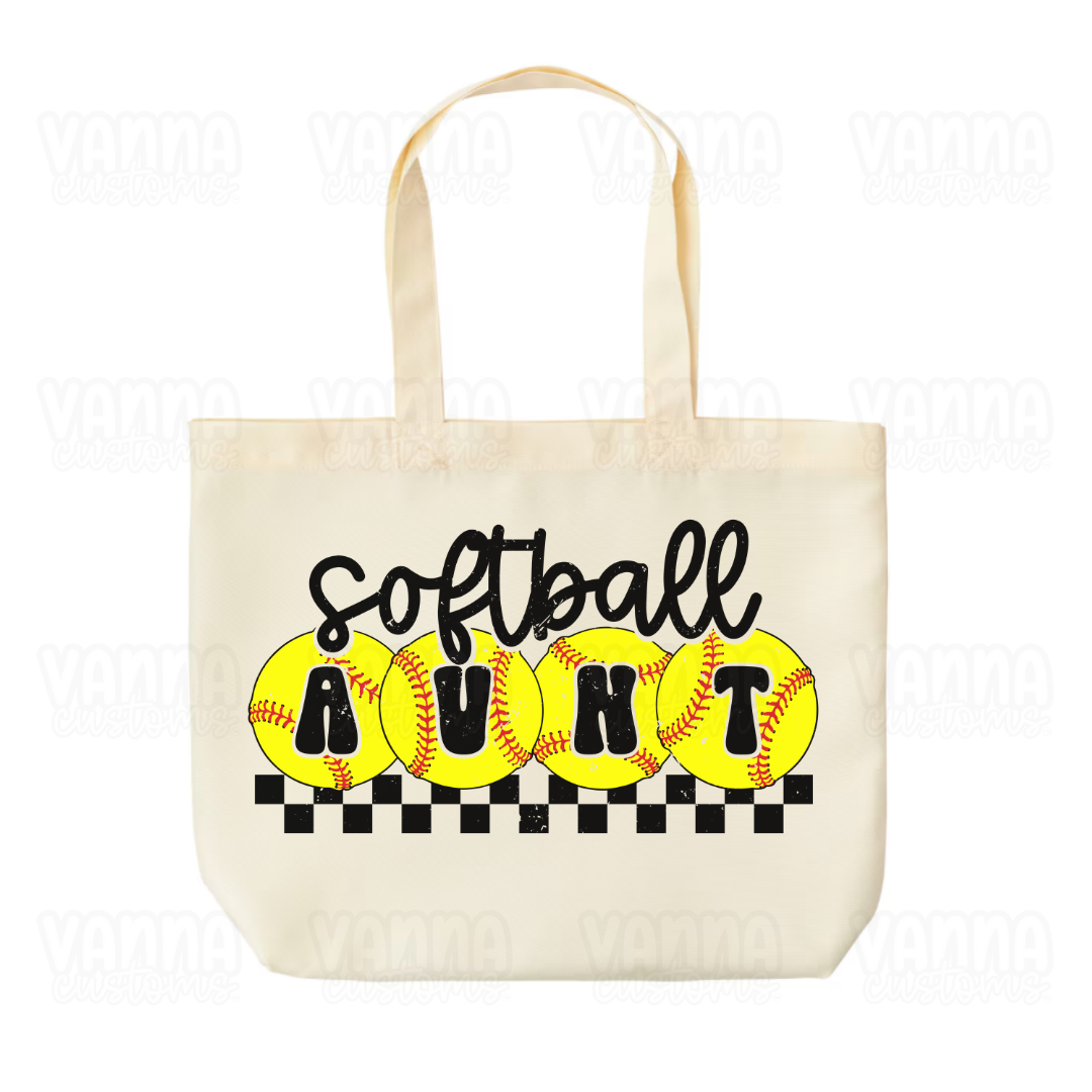 Softball Aunt Tote Bag