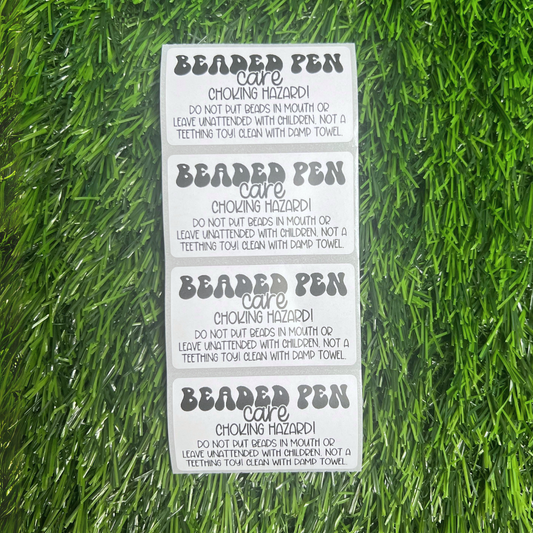 Beaded Pen Care - 2.25” x 1.25" Thermal Printed Stickers