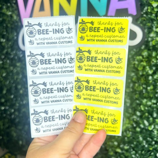 Thanks For BEE-ing A Repeat Customer Small Business Thermal Printed Labels