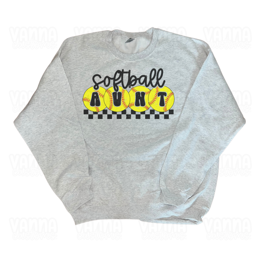 Softball Aunt Crewneck Sweater