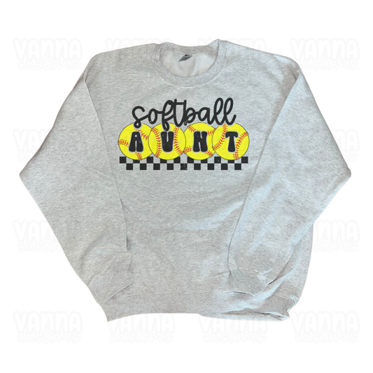 Softball Aunt Crewneck Sweater
