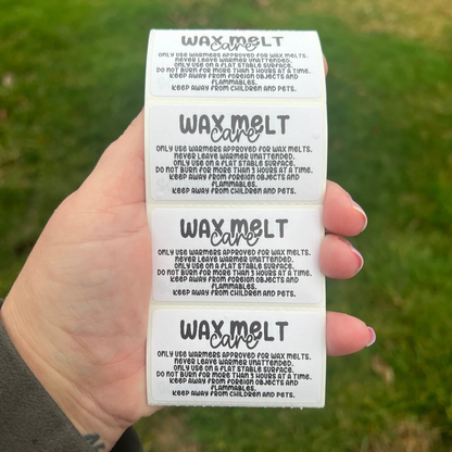 Wax Melt Care - 2.25” x 1.25" Thermal Printed Stickers