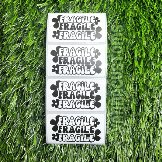 Groovy Fragile - 2.25” x 1.25" Thermal Printed Stickers