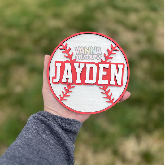 Custom Painted Wood Baseball Sign