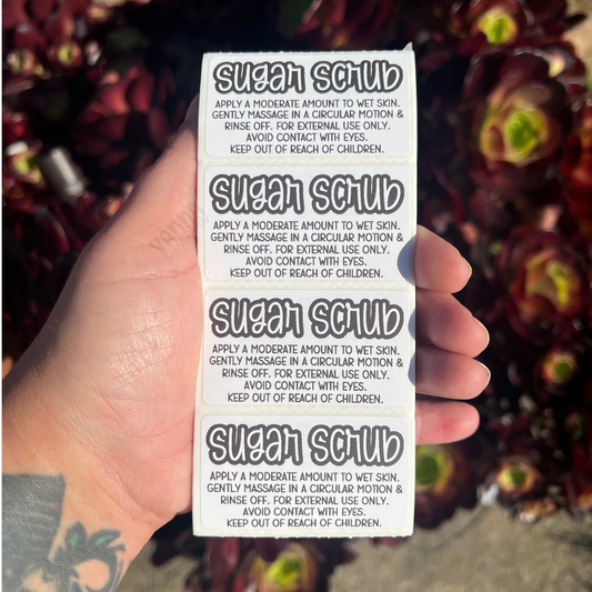 Sugar Scrub Care Labels - 2.25"x1.25" Thermal Printed Stickers