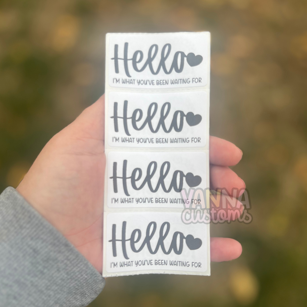 Hello I'm What You've Been Waiting For - 2.25” x 1.25" Thermal Printed Stickers