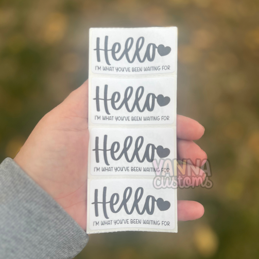 Hello I'm What You've Been Waiting For - 2.25” x 1.25" Thermal Printed Stickers