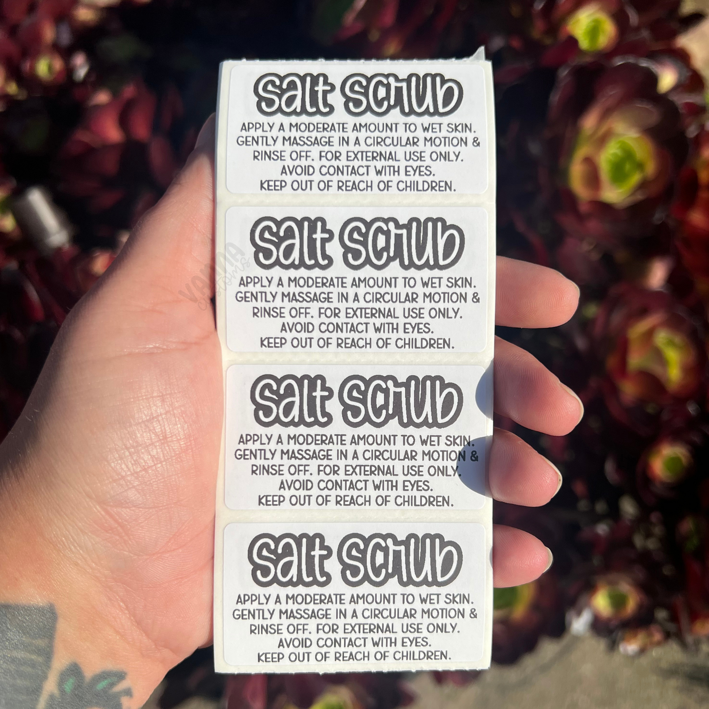 Salt Scrub Care Labels - 2.25"x1.25" Thermal Printed Stickers
