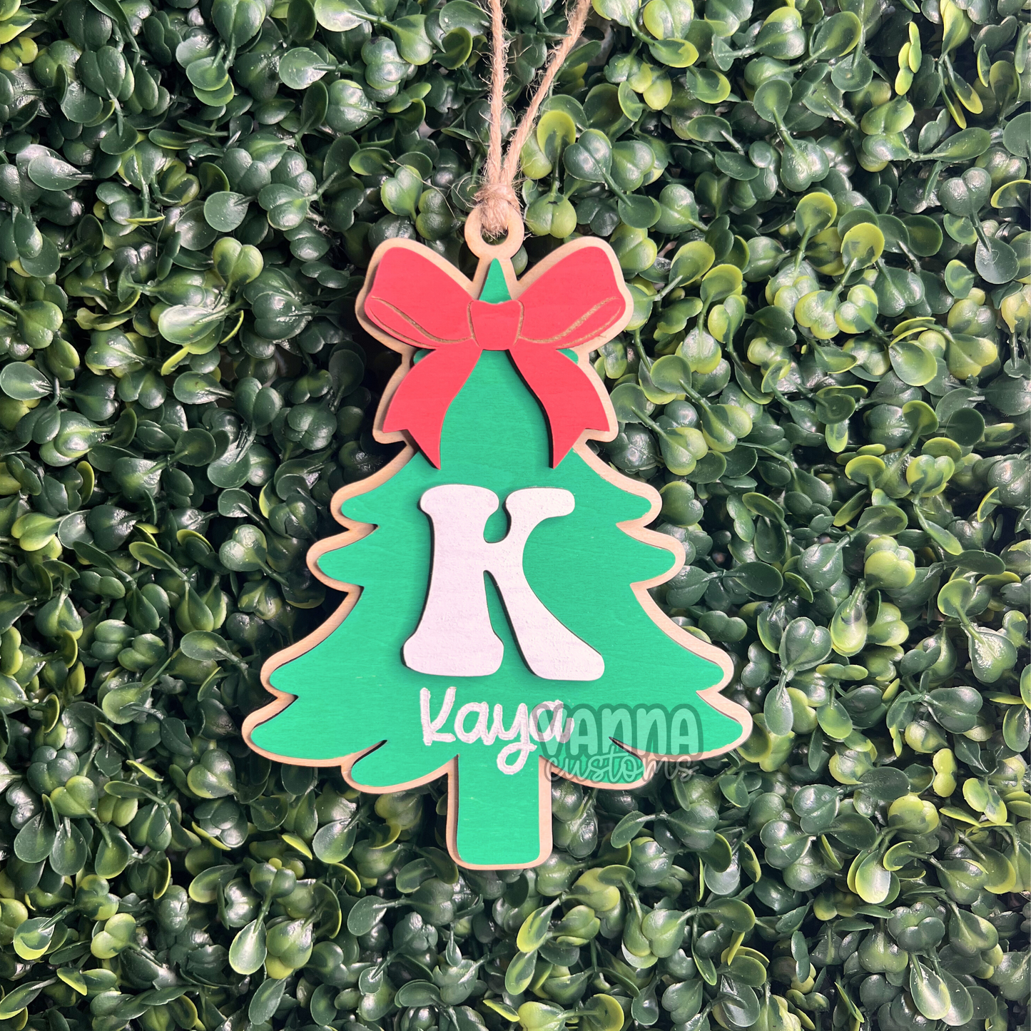 Custom Name Christmas Tree Ornament - Stocking Name Tag