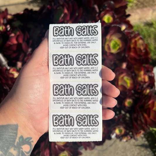 Bath Salts Care Labels - 2.25"x1.25" Thermal Printed Stickers
