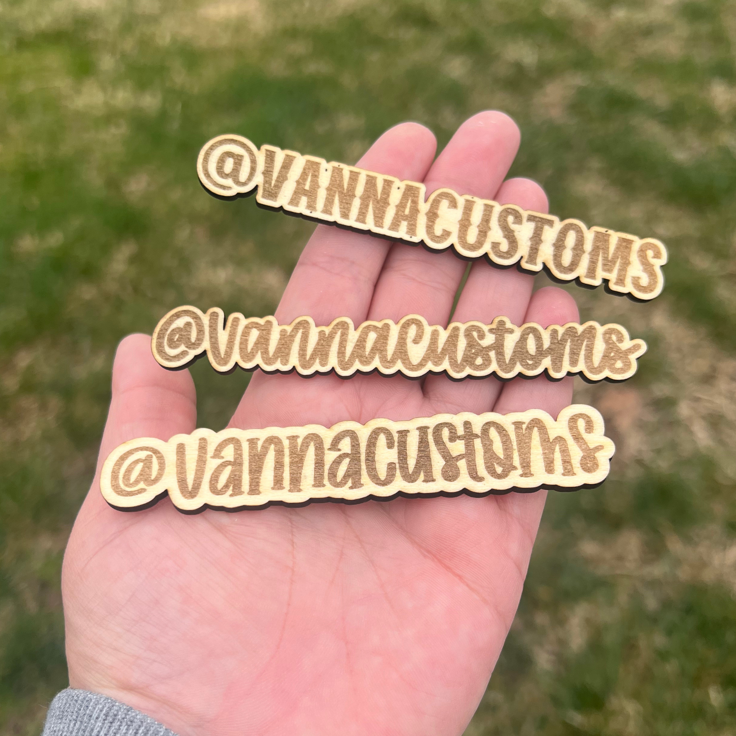 Wooden Physical Business Name Watermark - Engraved Logo