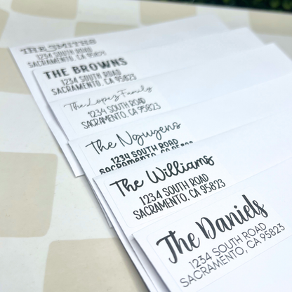 Family Name Address Labels - 2” x 1" Thermal Printed Stickers - Graduation Labels - Wedding Labels