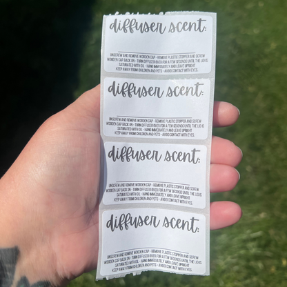 Car Diffuser Scent + Care - 2.25” x 1.25" Thermal Printed Stickers