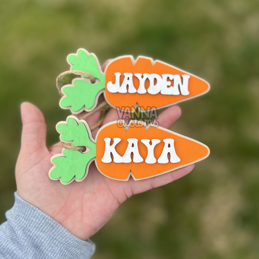 Groovy Carrot Easter Basket Name Tag