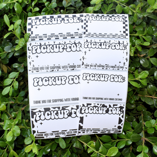 CUSTOM Business Name Groovy Pickup For/Order For Thermal Printed Labels - Checkerboard - Cow Print - Cactus Print