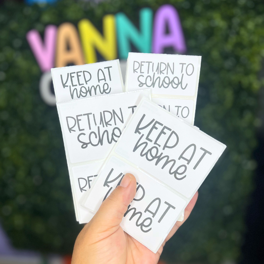 Keep At Home + Return To School Student Homework Folder Labels