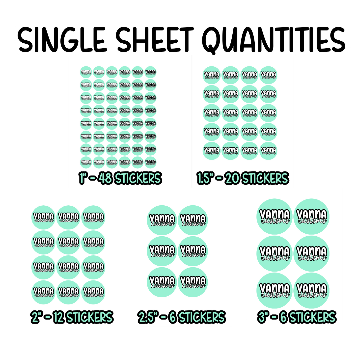 Glossy Vinyl Logo Circle Stickers