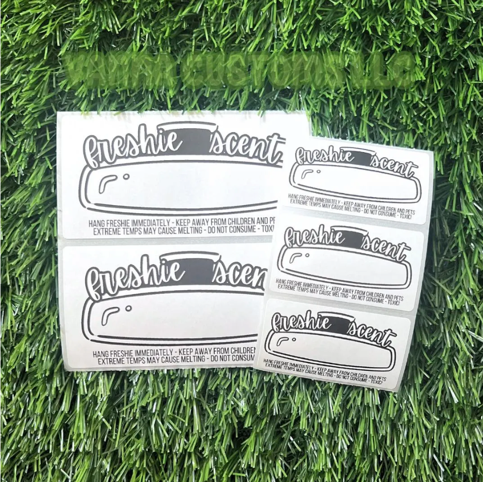 Car Freshie Scent + Care  - Thermal Printed Stickers