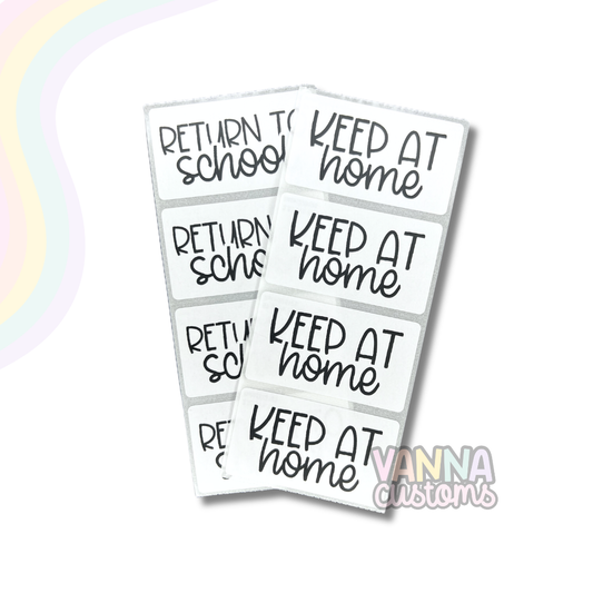 Student Homework Folder Labels - Keep At Home - Return To School - 2.25"x1.25" Thermal Printed Labels
